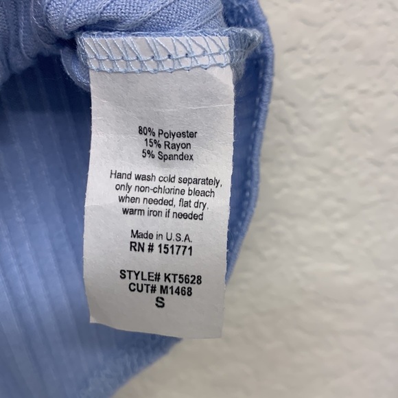 Le Lis Baby Blue Ribbed Knit Bodysuit - Picture 7 of 11